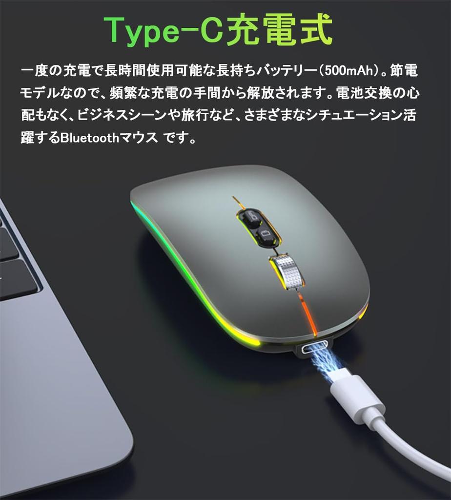 [Multi-Connection & Backlit] Wireless Mouse with Dual 2.4GHz and Bluetooth 5.1 Connections, Slim, Rechargeable Type-C, Simultaneous Connection with