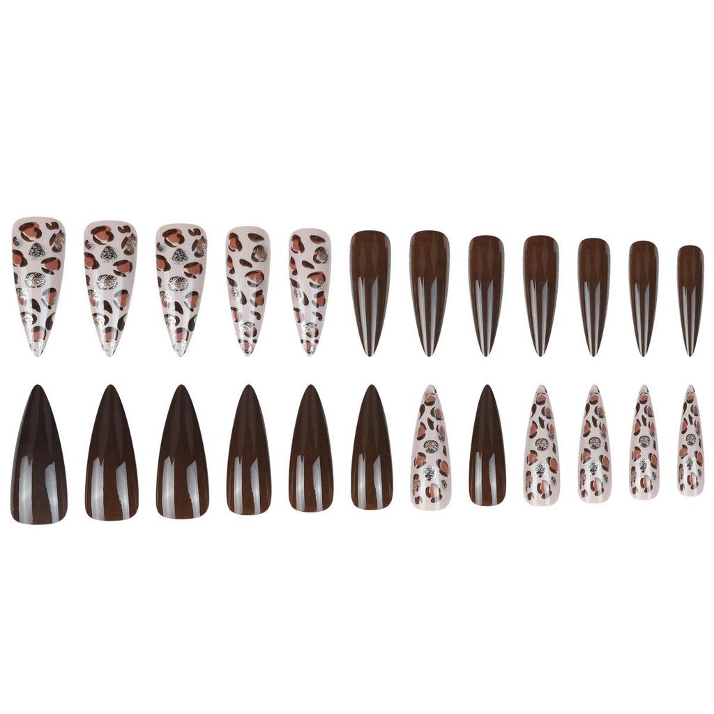 Leopard Print Press-On Nail Tips - Set of 24 Removable, Wearable False Nails