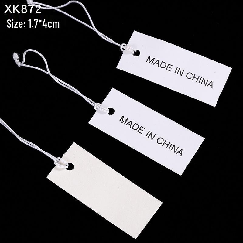 Kraft Hanging Price Tags with Elastic Cord - 100 Pieces for DIY Jewelry Ornaments
