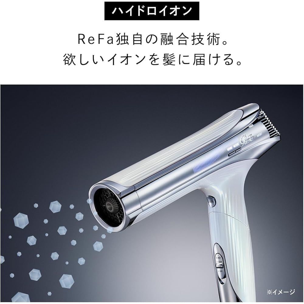 ReFa Beautech Dryer S+ with Holder Set Black, Ionic Technology, Lightweight Design, Fast Drying Hair Dryer