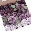 25PCS Gradiet Color Artificial Rose Flowers Flexible Wire Stems Realistic Flowers  Party Decoration
