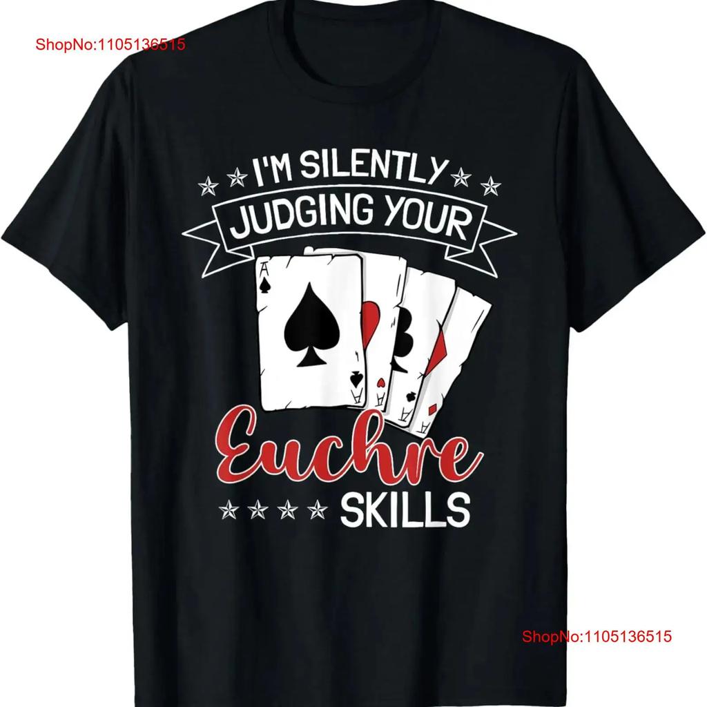 I'm Silently Judging Your Euchre Skills Card Game Lovers T Shirt vintage Washed Top For Everyday Wear fashion Breathable