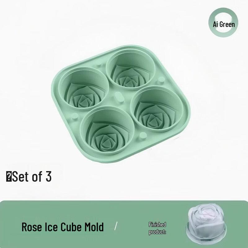 Silicone Rose Ice Cube Tray with Lid