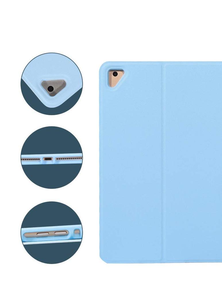 Bunte Tastaturhülle mit Touchpad und Stifthalter für iPad 5. und 6. Generation Abnehmbare Magnetische Bluetooth Drahtlose Tastatur und Kompatibel