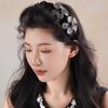 Elegant Diamond Hair Clip  Three-Dimensional Flower Headband Handmade Sparkling Hair Hoop Lady Hair Accessories