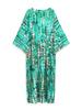 EDOLYNSA Bohemian Tie Dye Striped Bikini Cover-ups Long Tunic Sexy Kimono Dress Women Plus Size Beach Wear Swim Suit Cover Up Q1314