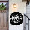 Metall-Wandkunst Camping-Szene Rustikale Eisen-Skulptur für Außen-Innen-Dekor Garten Hof Wohnzimmer Zuhause Balkon