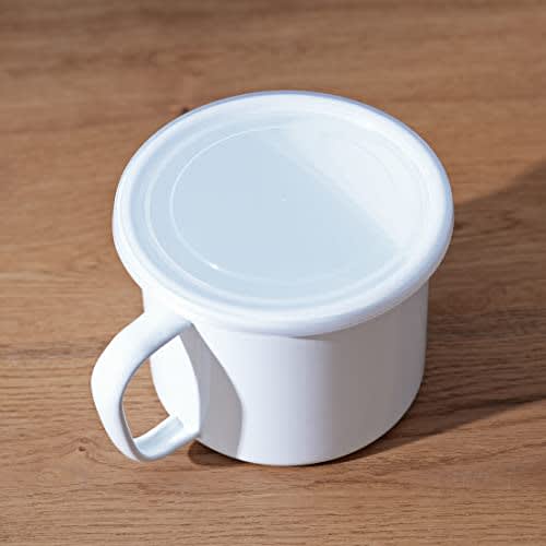 PEARL METAL Enamel Cook Pot, 12cm Round, Gas Stove Only, Blanc Kitchen HB-5761