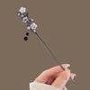 Vintage Crystal Pearl Flower Hair Sticks for Women Chinese Style Cross Tassel Hairpin Disk Hair Chopsticks Hair Accessories Gifts
