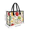 Cute Apple Print Tote Bag Casual Daily Handbag Lightweight Reusable Shopping Bag for Women