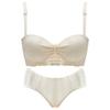Half-cup Push Up Bra Set Teen Girls Strapless A/B Cup White Lingerie