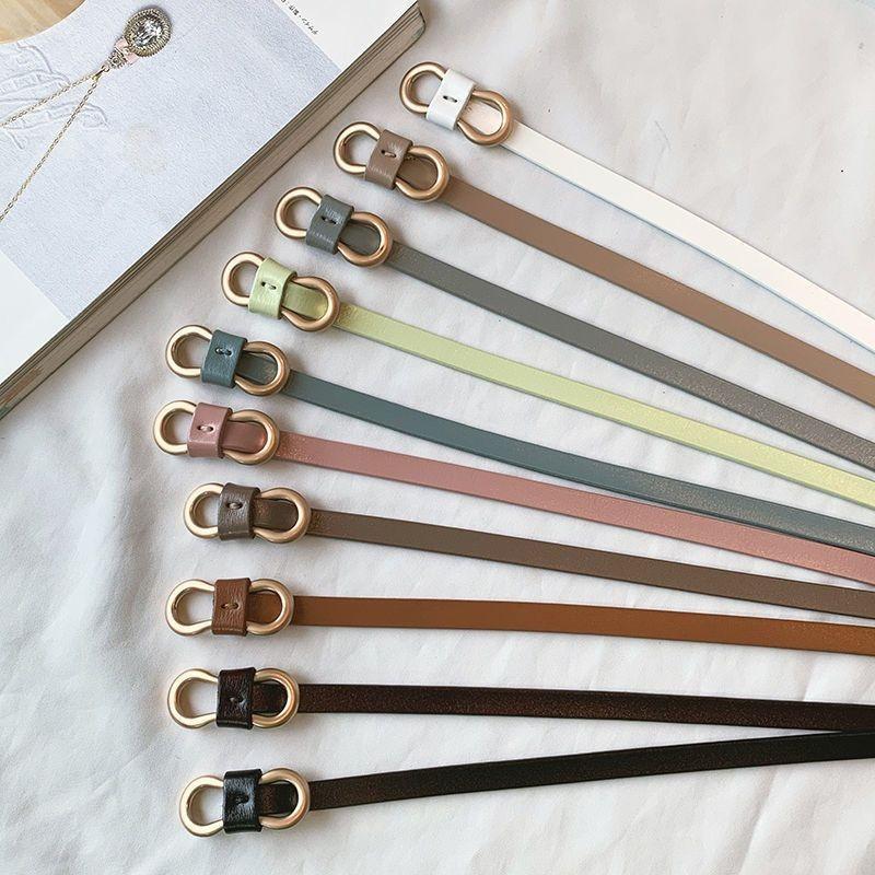 Fashionable Women's Decorative Waist Belt With Round Gold Buckle For Dresses And Casual Wear