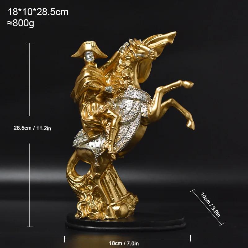 

European figure knight sculpture home living room decoration office bookcase resin handicraft ornament 28.5X18X10CM