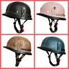 Electric car half helmet men and women four seasons cruise retro German leather helmet handmade helmet