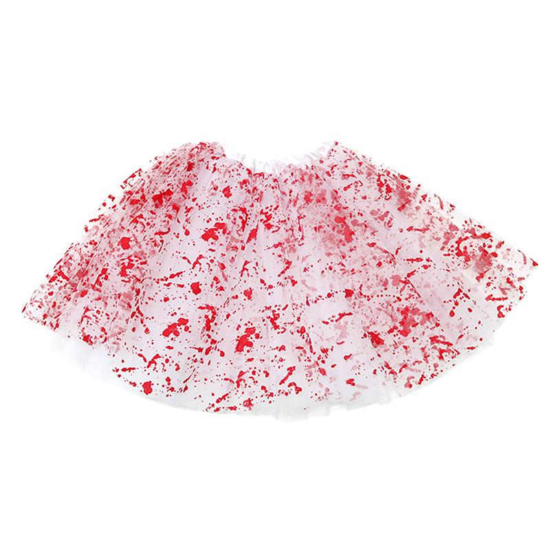 

Stain Halloween Blood Half Skirt Polyester Mesh Tutu Cosplay Party Custom Prop