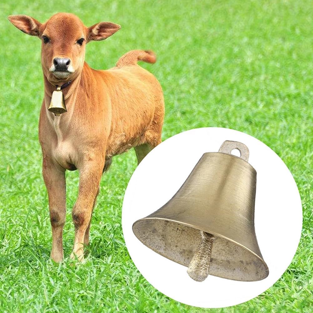 4Pcs Copper Cow Sheep Bells - Loud Metal Grazing Bells for Livestock Pets and DIY Crafts