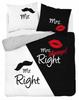 DUTCH Cotton Bedding 160x200cm MR. MRS- IDEALNI