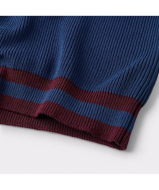 Henlikoteun [British Sporting Club] Rib Structure Short-Sleeves Polo Knit Abwam26721Bud