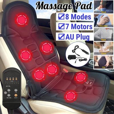 Masajeadores de 8 modos, almohadilla de cuerpo completo, cojín de asiento de masaje con calefacción, Shiatsu eléctrico, alivio del dolor de cintura y cuello en espalda, asiento de coche