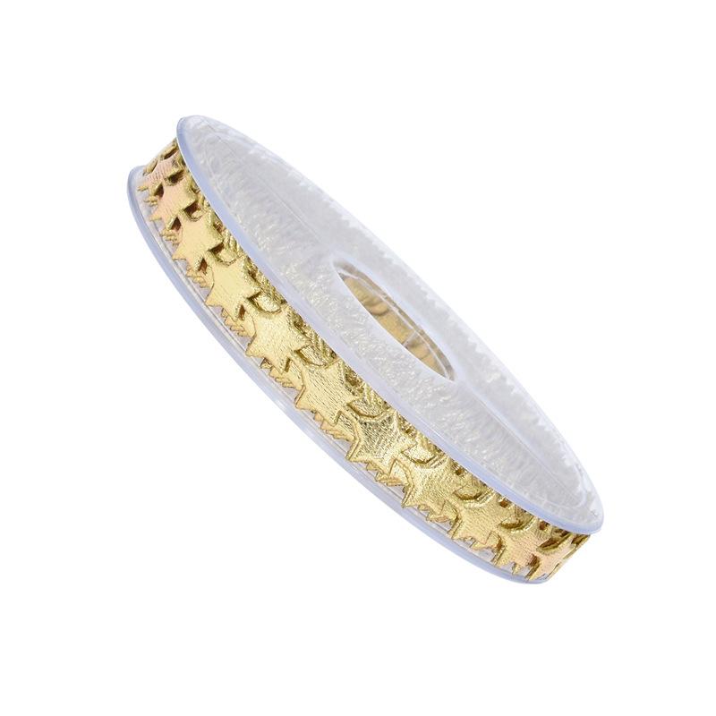 Embossed belt Christmas tree pentagram decorative belt gift floral polyester ribbon 10m