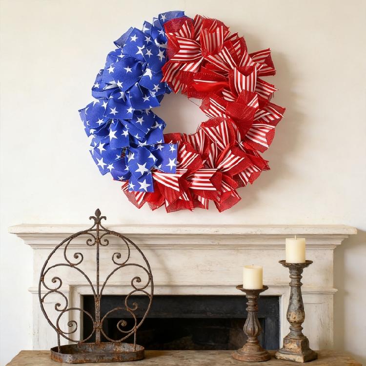 Independence Day Holiday Wreath Wall Hanging Decoration For Front Door Window Staircase Display Indoor And Indoor Use