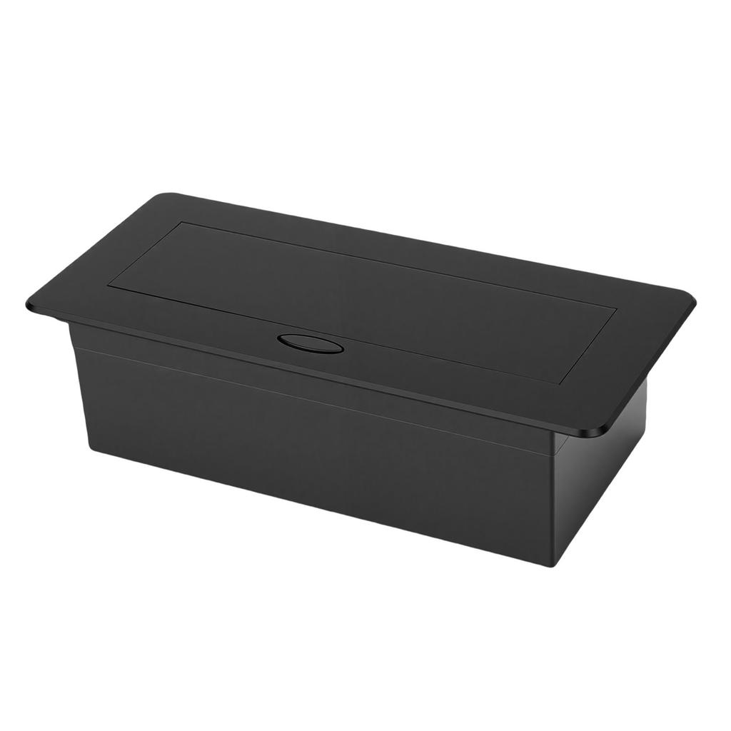 Recessed Power Socket 3 Gang 2 Prong Outlet and CAT6 Ethernet Port Pop Up Electrical Box for Office Desktop Residential