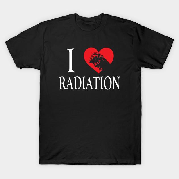

Men Black Print T-shirt I Love Radiation No-Cut Transfer Paper Print Cotton Tshirt S чорний