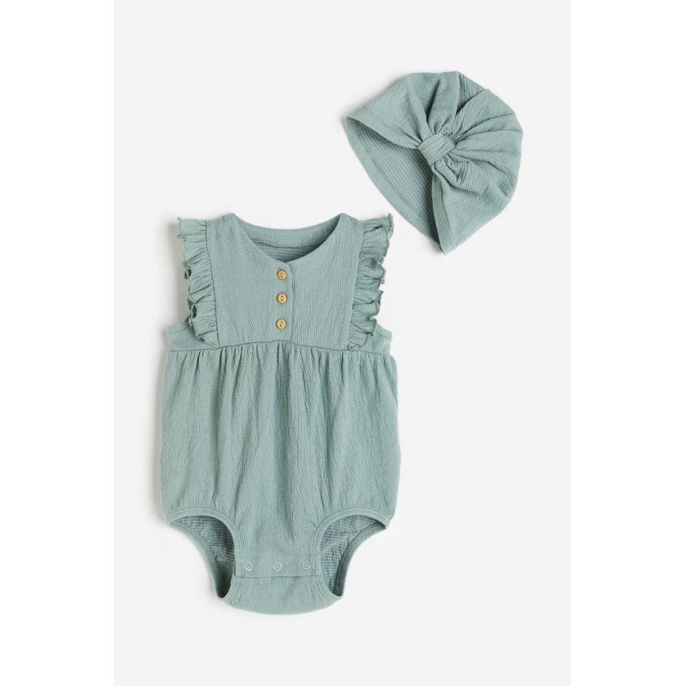 

HM Боди и шляпа, комплект пыльно-зеленого цвета