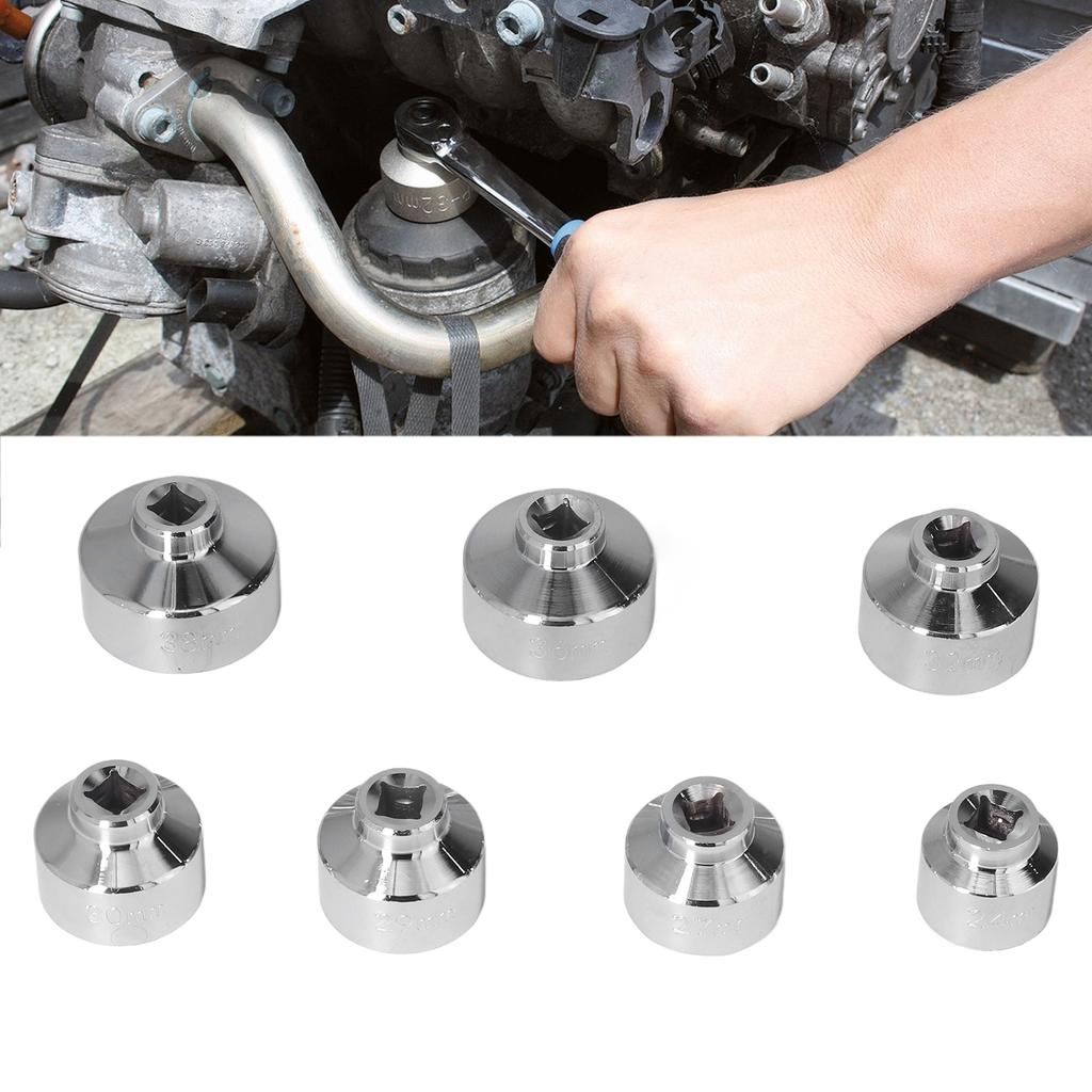 7pcs Oil Filter Cap Wrench Socket Set 38in Drive 24 27 29 30 32 36 38mm Replacement for Benz