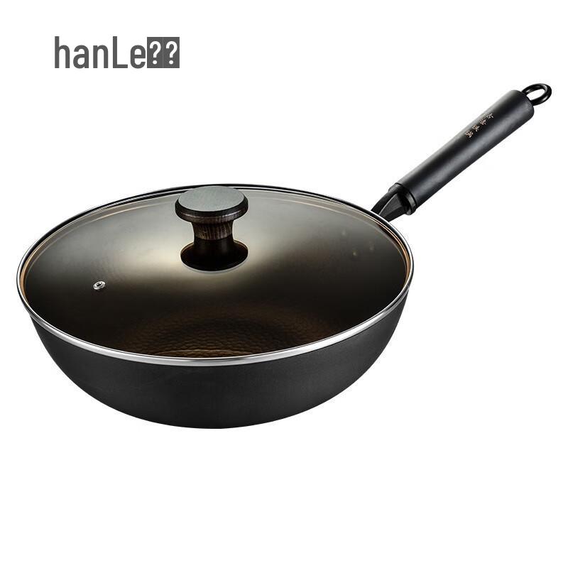 Hanle Uncoated Forged Iron Wok