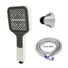 2025 New Black Water Saving Shower Head High Pressure Rainfall 7 Modes Adjustable One Key Stop Button for Bathroom Accessory