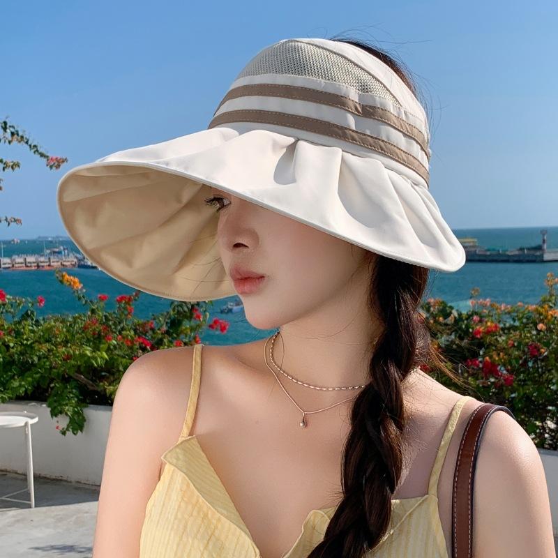 Cloud Sun Protection Hat, Large Brim, Face Covering, Uv Protection Sun Hat, Women'S Outdoor Travel Beach Big Edge Hat