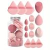 15-Piece Non-Latex Makeup Sponge Set: Gourd, Water Drop, and Slant-Cut Beauty Eggs