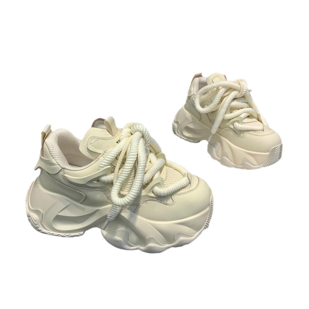 Pantofi din piele pentru tată Brioșă Talpă groasă Înălțire Mici Pantofi de damă Primăvară Nou Versatil Ocazional Pantofi sport