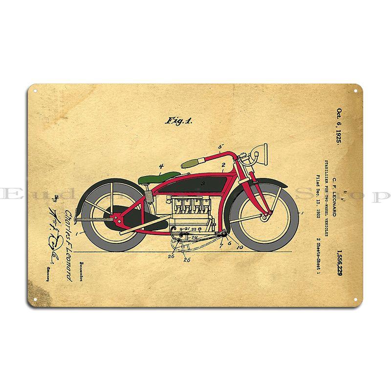 

Motorcycle Patent Metal Plaque Poster Design Living Room Wall Decor Decoration Vintage Tin Sign Poster 20x30cm