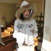 Gothic Vintage Rhinestones Graphic Hoodie Solid Fur Patchwork Hooded Jackets Women's Double Zipper Coats