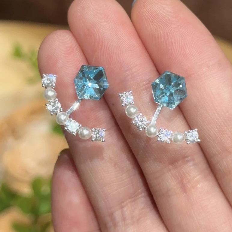 

Серьги-пусеты женские Wind 925 с дугой из сверкающих бриллиантов, персонализированные универсальные, 2025 новые серьги высокого класса