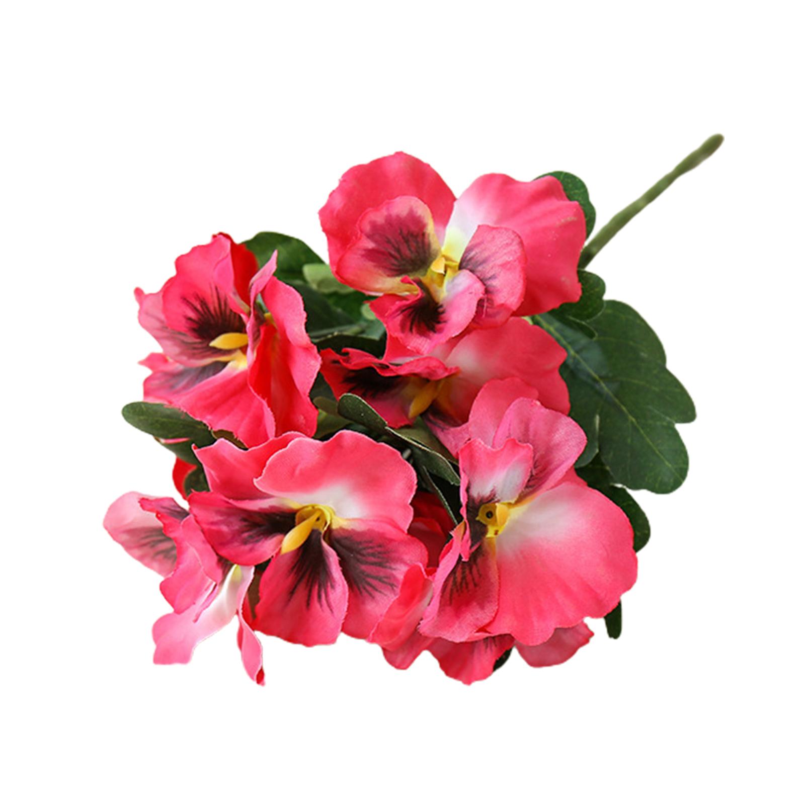 

10 Голов Искусственная Анютины Глазки Искусственный Цветок 26см Букет Имитация Растения Для Дома Вечеринки Свадебной Вечеринки Фон Офисный Декор розы красного