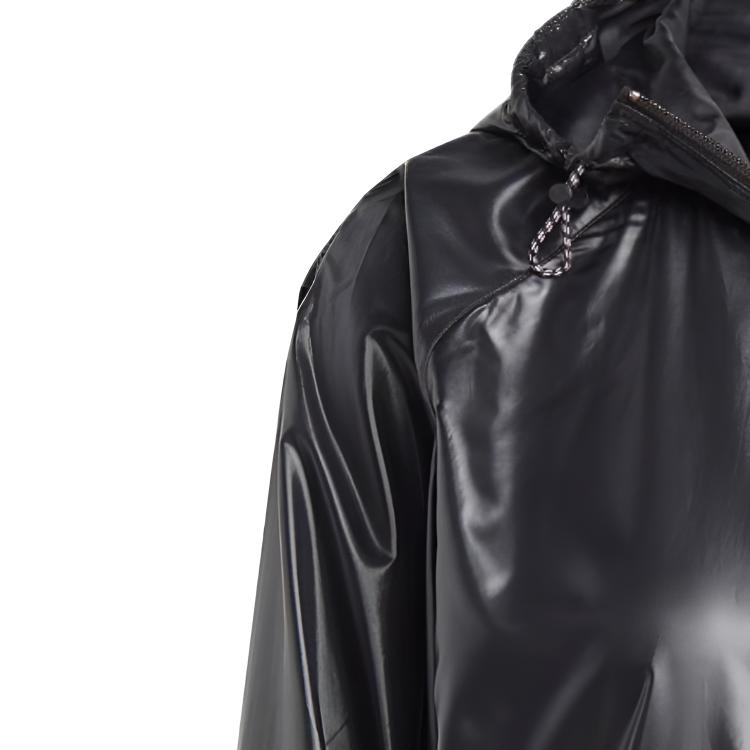 Adidas X Stella McCartney Letter Logo Print Zip-Up Hooded Jacket Women Jacket Black White IN5041