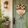 2D Flat Door Wreath Wooden Wall Art Creative Welcome Sign  Home Decor