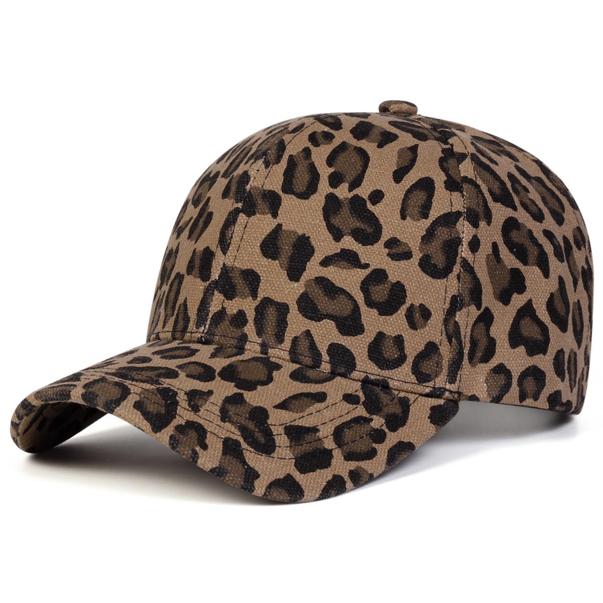 Unisex Leopard Print Baseball Cap Spring Summer Fashion Trendy Outdoor Casual Sun Hat Adjustable Sunscreen Visor For Youth коричневый