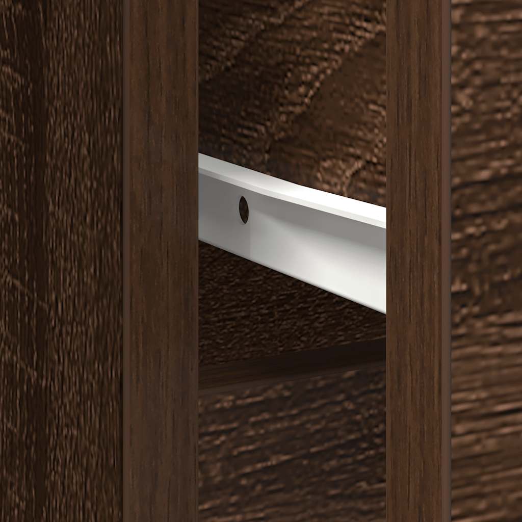 Sideboard with Drawer Brown Oak Effect 101 X 35 X 76 Cm
