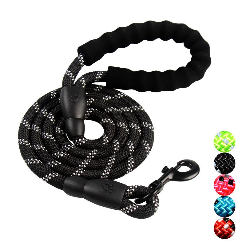 Reflective Dog Leash With Comfortable Padded Handle - Double Heavy Duty Traction Rope For Strong Dogs - Enhance Safety And Contr