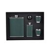 An Mu Premium Dark Green Stainless Steel Hip Flask Set