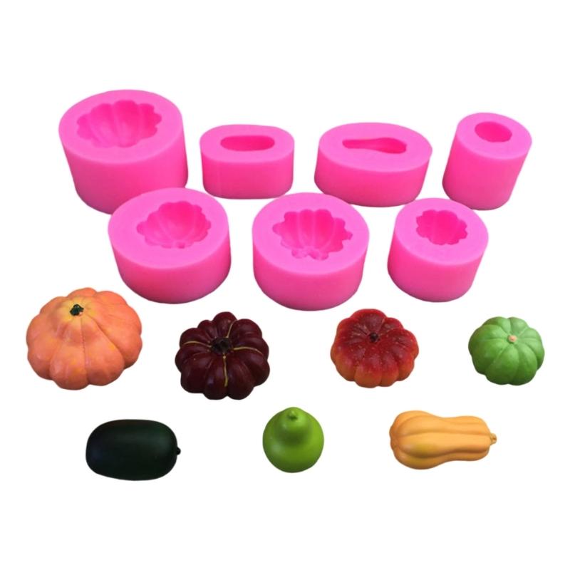 

Reusable 7 Design Food Safe Silicone Molds For DIY Pumpkin Squash Crafts Baking Decorations Easy Cleaning Mould 1