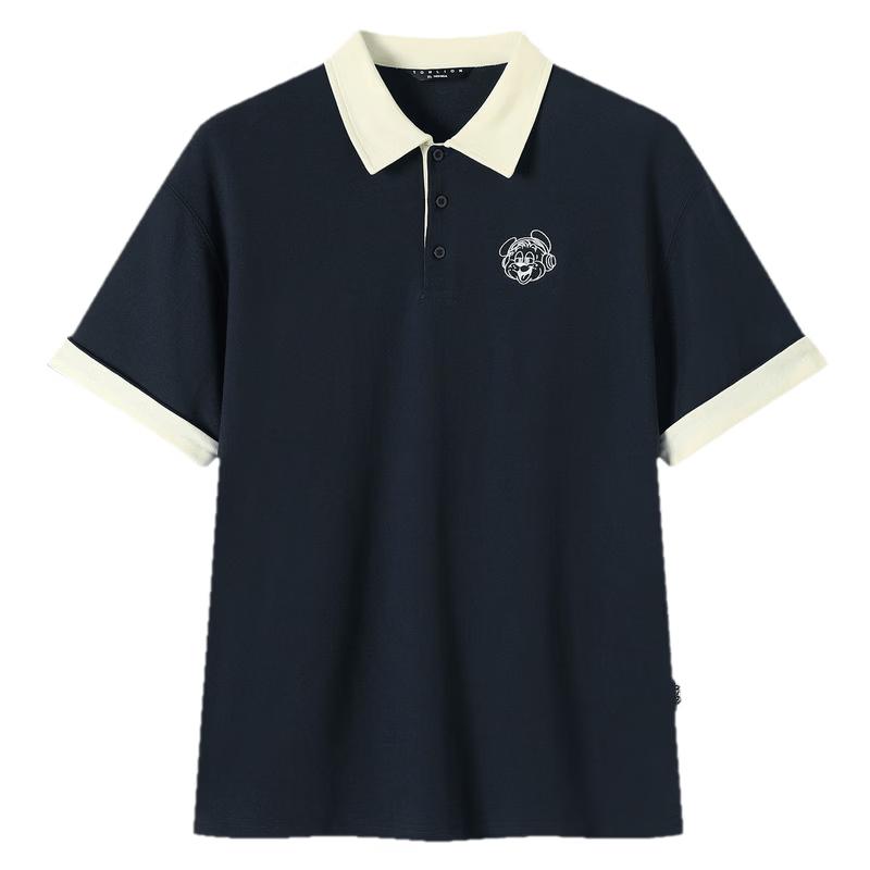 TonLion Unisex Short Sleeve Lapel Polo Shirt
