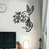 Iron Hummingbird Wall Art, Outdoor Metal Sculpture for Garden Terrace Balcony, Festive Home Decor, No Power Needed