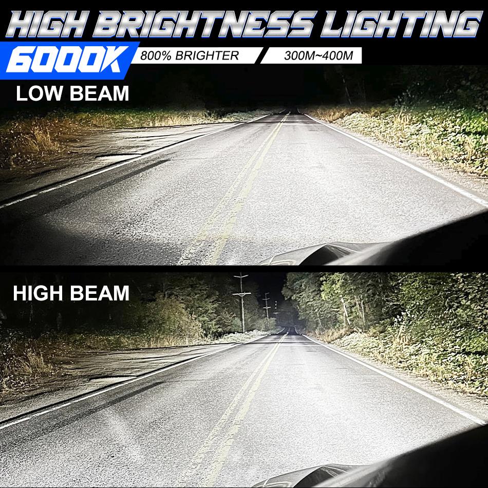 2PCS Turbo H4 LED Headlight CANBUS H7 H11 9005 9006 60000LM Mini Lamp 1:1 5570 CSP Wireless Car LED with Fan Plug and Play 6000K