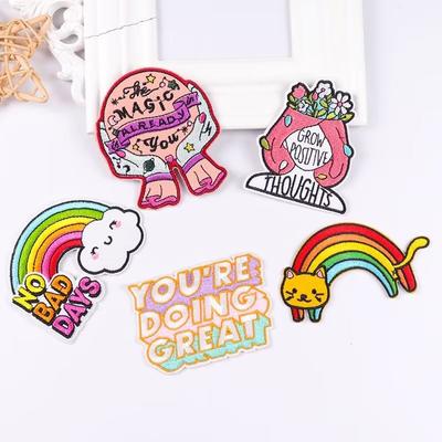5 Pcs/pack Fusible Embroidery Patch Iron On Patches For Clothing Thermoadhesive Patches For Jackets Jeans Backpack Ironable Sewing Patch