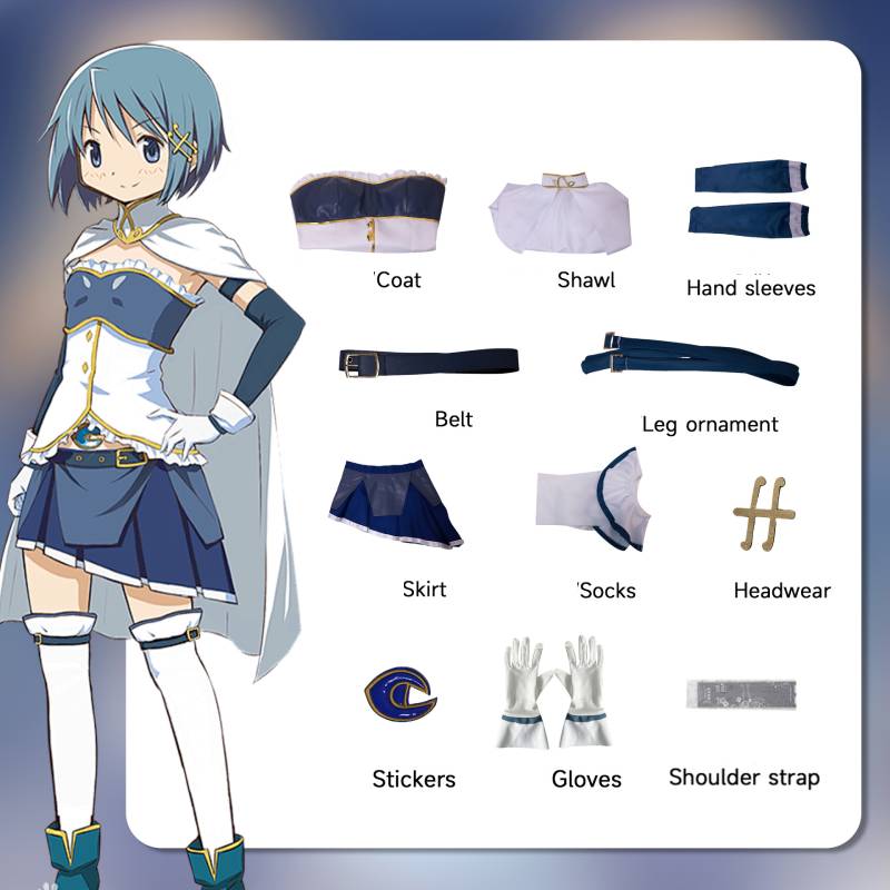 Madoka Puella Magi Magica Miki Sayaka Cosplay Costume Japanese Anime Style